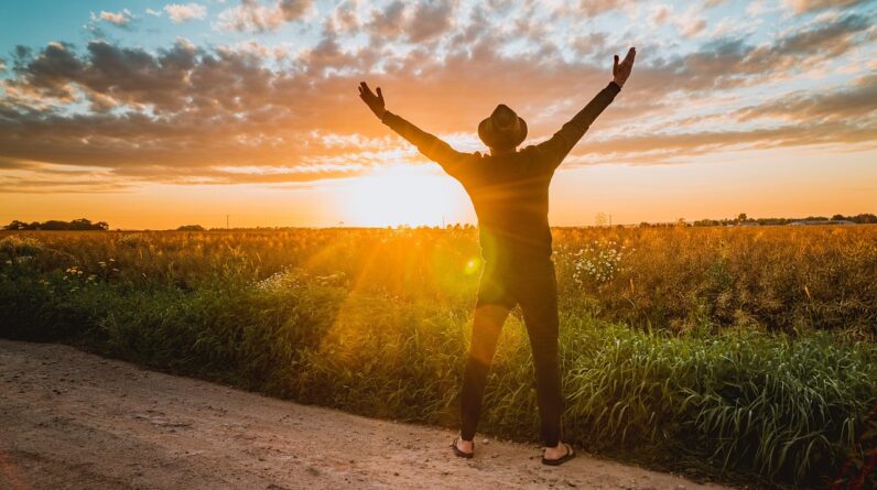 freedom, feel free, free, financially free, happiness, happy, sunset, carefree, nature, vacations, summer, pleasure, young, leisure time, fun, adventure, heaven, man, cap, headgear, clouds, blue, feel free, feel free, happy, happy, happy, happy, happy, pleasure, pleasure