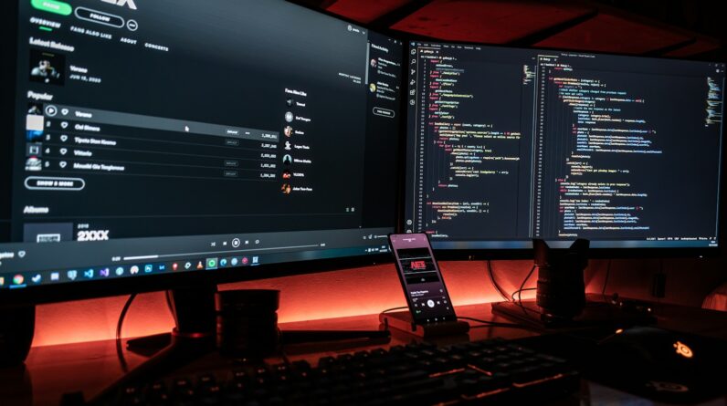 black flat screen computer monitor